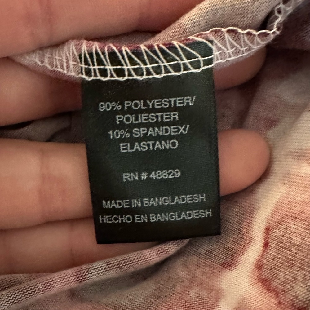 LOVE Stretch Bodycon Maroon and White Tie Dye High Neck Sleeveless Dress - Picture 5 of 6